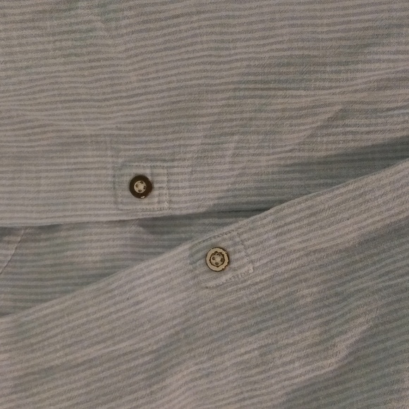 H&M L.O.G.G. Men's Striped Linen Blend Button Up Shirt | US S - Picture 5 of 6